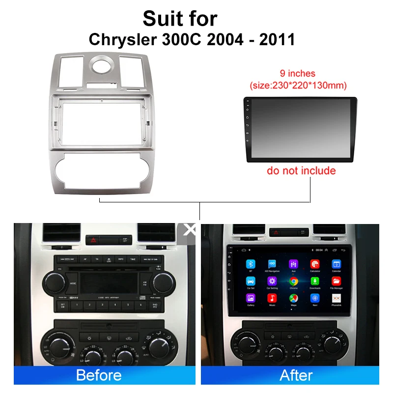 Car Radio Fascia Installation Panel For Chrysler 300C 2004 - 2011