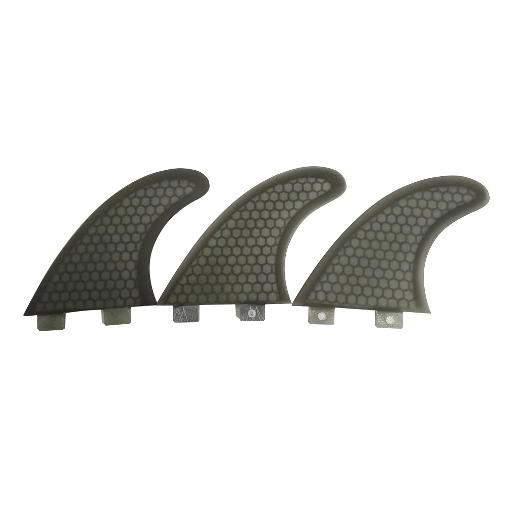 Surf Baord UPSURF FCS G3 Grey Color Honeycomb Fiberglass Material Fin 3pcs per set Double Tabs Fin SUP Accessories