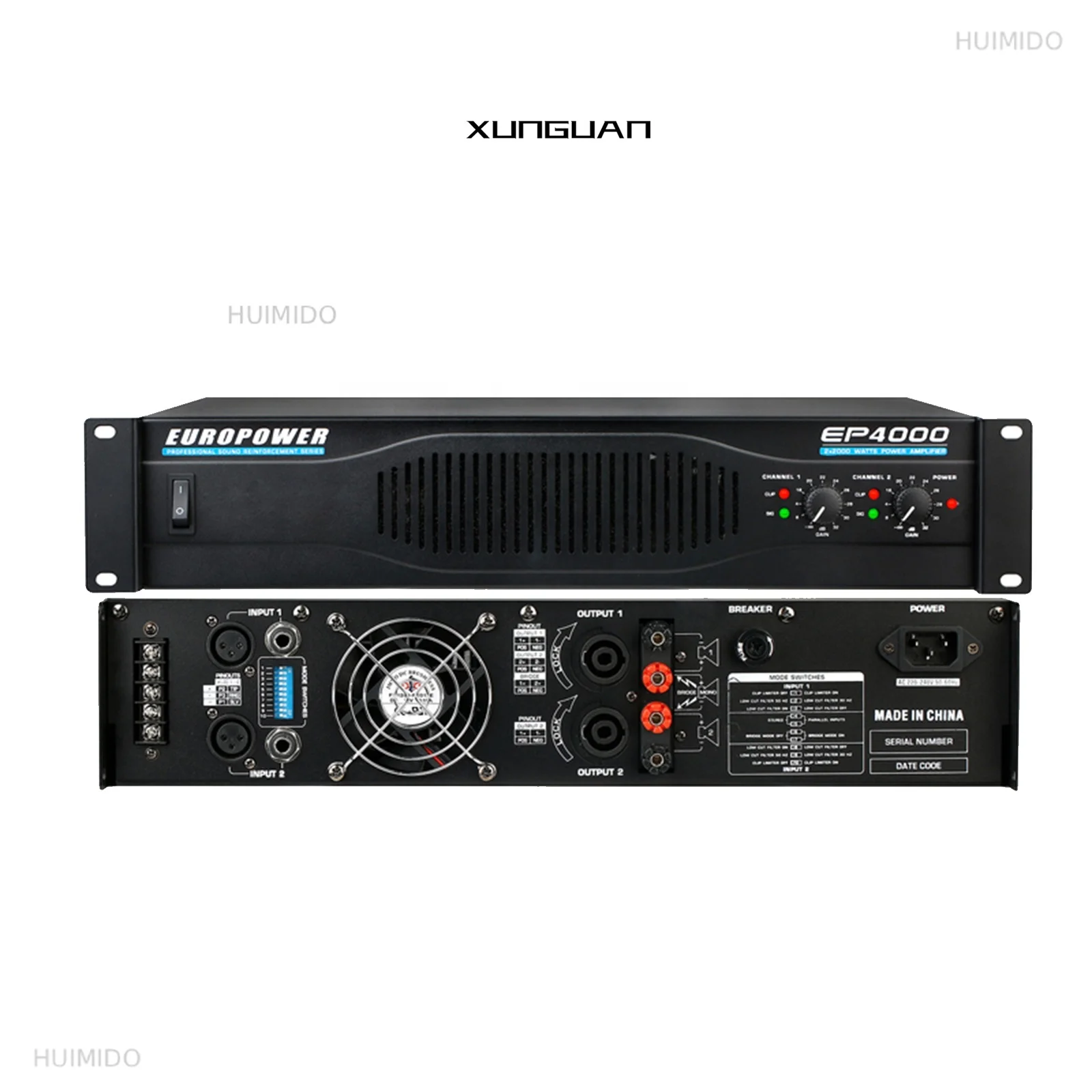 EP4000 HIigh Quality Long Duration Dual-channel 2U 2CH*500W/600W Sound Power Amplifier For Wedding/Ballroom