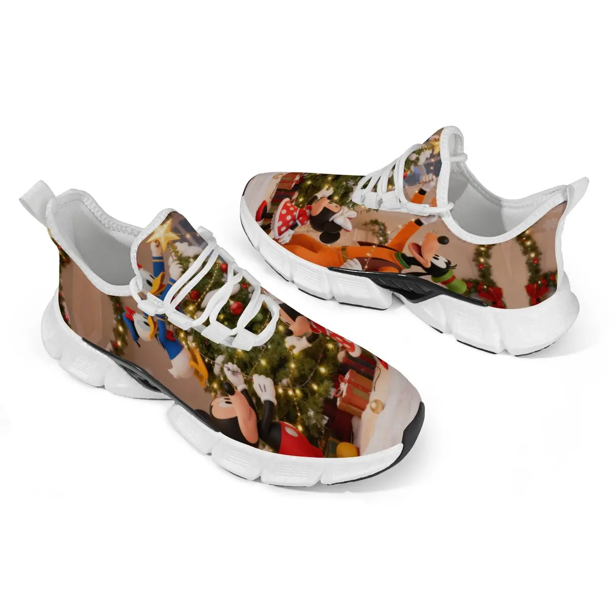 

Disney Series Parent-child Shoes with Mickey and Minnie Pattern Lace-up Cutout New Large-sized Soft-soled Lace-up Casual Shoes
