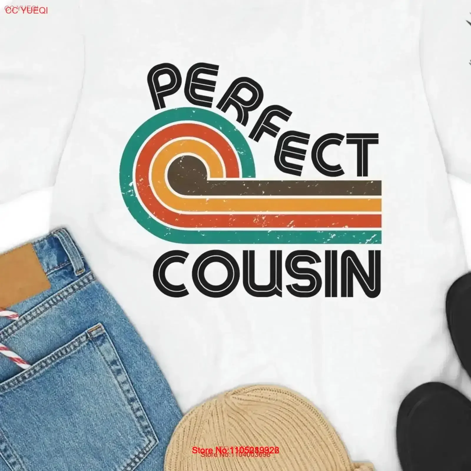

Футболка Perfect Cousin Cool Lover, подарок лучшему другу, объявление для ретро-футболки, винтажная стираная, удобная, универсальная, растянутая