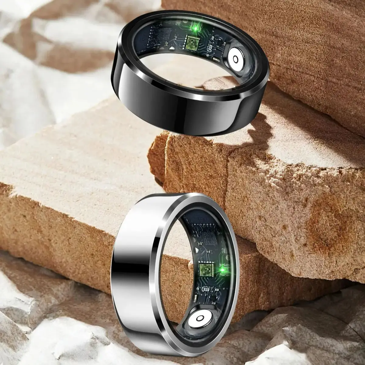 

Couple Smart Ring,Bluetooth Sync,Health & Sleep monitoring,5ATM Waterproof,R6 Xiaomi Smart ring, Men & Women for iOS/Android