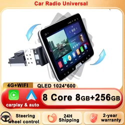 7/9/10 inch Car Radio Universal Single 1 Din 360° Rotatable Car Radio Multimedia Player GPS Navi Automotive Stereo Carplay BT 4G