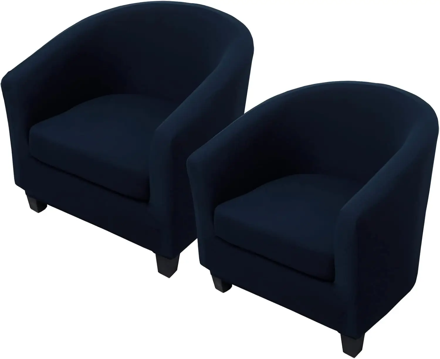 

2 Pieces Club Chair Slipcover Printed Stretch Armchair Tub Round Barrel Swivel Chair Covers Withc Cushion Cover Elastic Bottom