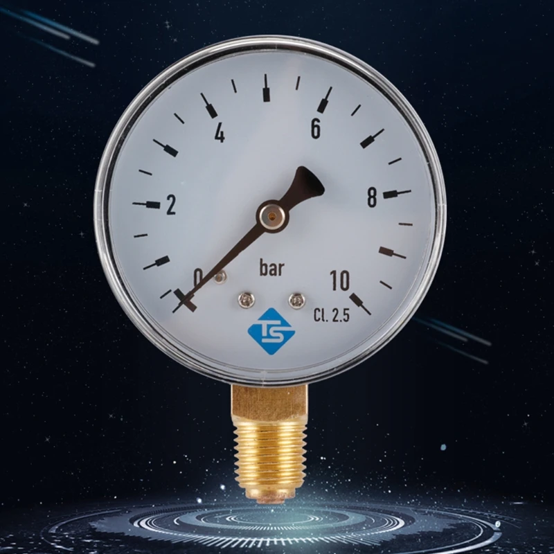 1/4 Inch Manometer 0-10 bar Compressed Air Pressure Gauge Air Water Oil Gas Measurement Hydraulic Pressure Tester