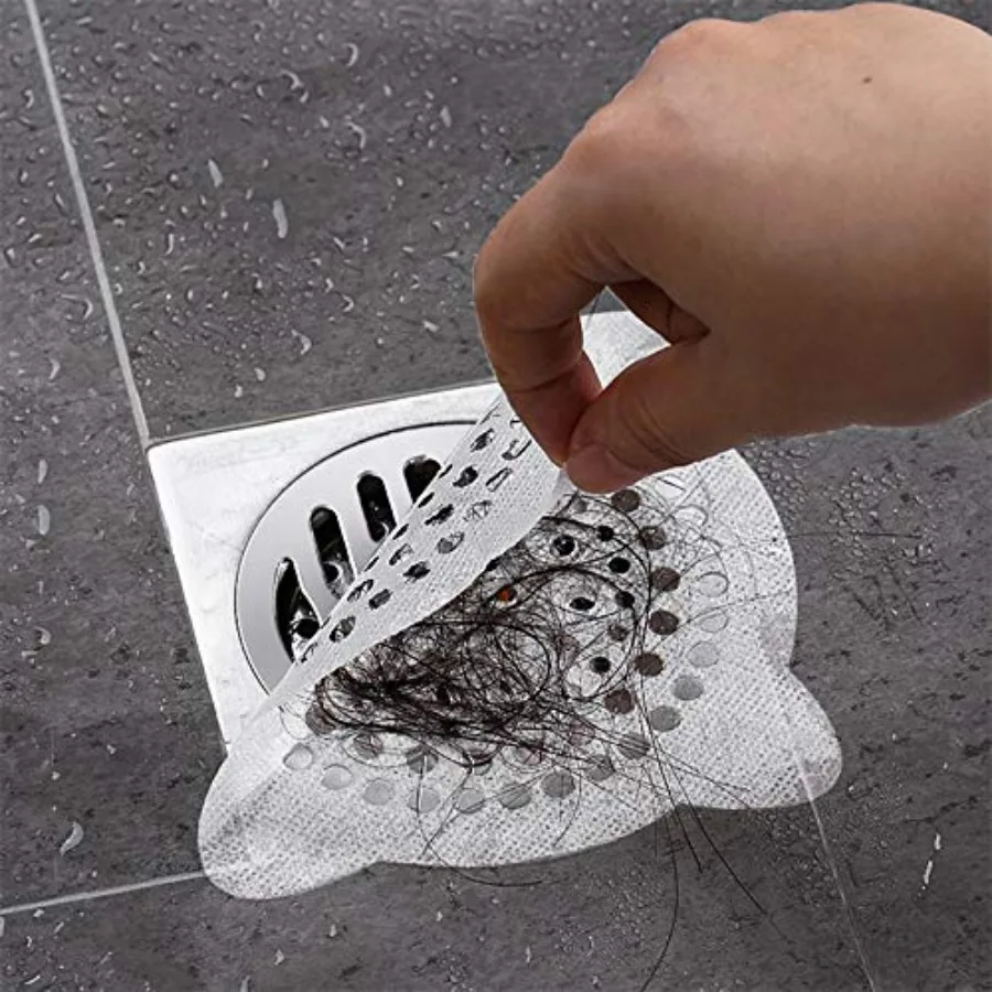 

Disposable Shower Drain Hair Catcher, Bathroom Sink Drain Strainer, Adhesive Non-Woven Sticker Bathtub Hair Catcher for Drain -