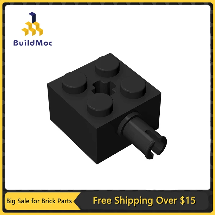 

10Pcs MOC Parts 6232 Brick Modified 2 x 2 with Pin and Axle Hole Compatible Bricks DIY Building Blocks Particle Kid Brain Toy