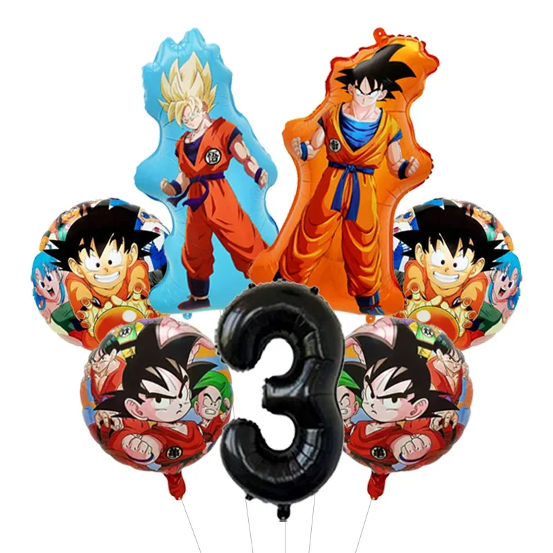 Dragon Ball Z Themen-Bachelor-Party Ballon-Set Vier-Sterne-Folienballon mit Goku-Aufdruck für Anime-Fans Feier – Detail 3