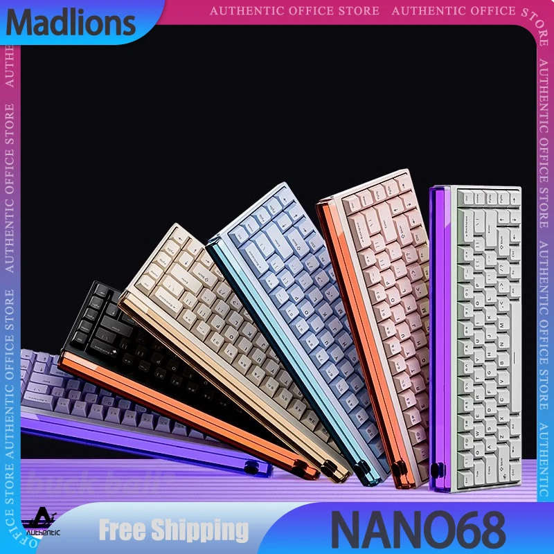 Madlions NANO68 Gamer Magnetic Switch Mechanical Keyboard RGB TTC Wired Keyboard Esports Gaming NANO68 Pro Keyboard Custom Gift