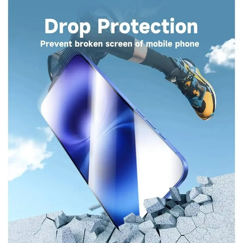1 Pieza Protector de Pantalla 17 Pro Max 16 Pro 15 14 Plus 13 Mini 12 11 Película Templada para iPhone XR X Xs Max 7 8 6S Plus Vidrio 6