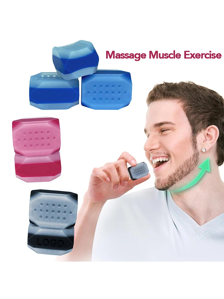 Exercice d'occlusion faciale, os de mâchoire musculaire, entraîneur de mâchoire à double menton, balle de fitness d'entraînement à mâcher en silicone, portable et réutilisable