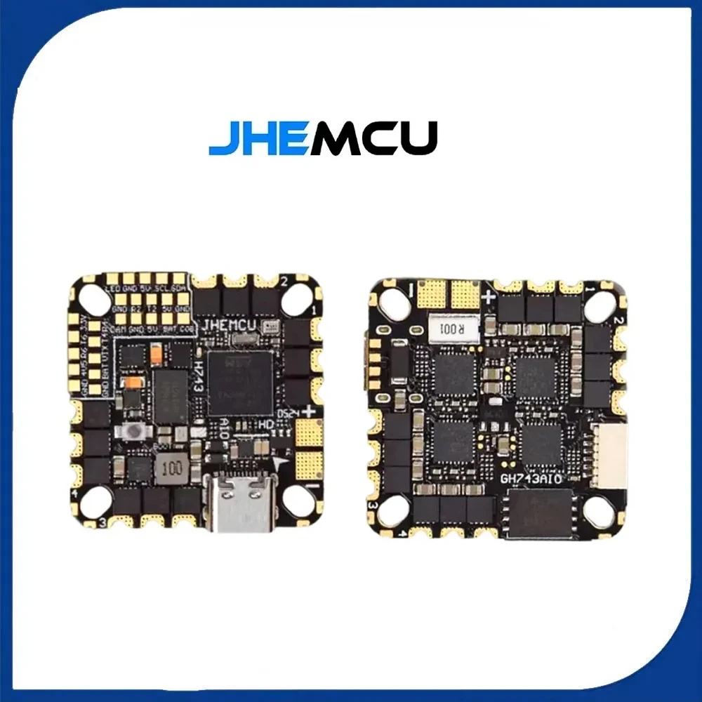 

Контроллер полета JHEMCU GH743AIO-HD — ICM42688, AM32 40A/50A 4in1 ESC, 3-6S для FPV дронов для фристайла