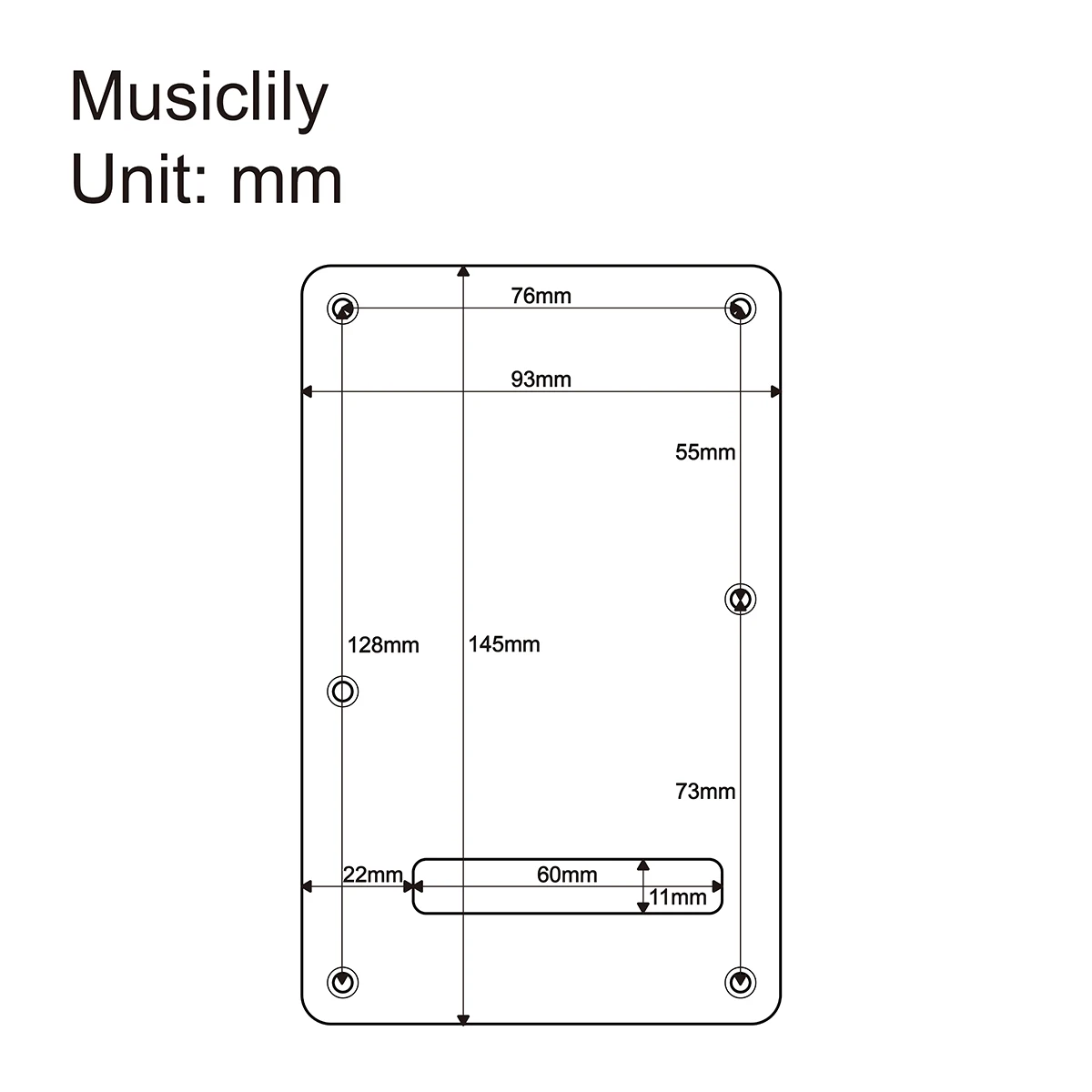 Musiclily Ultra 6 Holes Anodized Aluminum ST Guitar Backplate for American/Mexico Fender Standard ST Style Electric Guitar