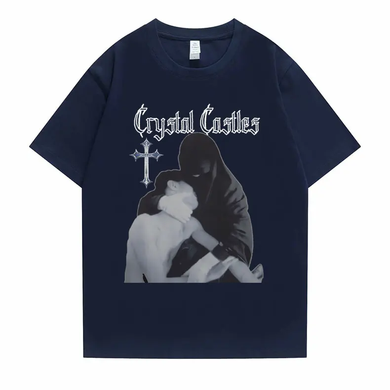 Crystal Castles Graphic Print T Shirts Men Women Gothic Rock Oversized T-shirts Short Sleeve Male Hip Hop Casual Vintage Tshirt