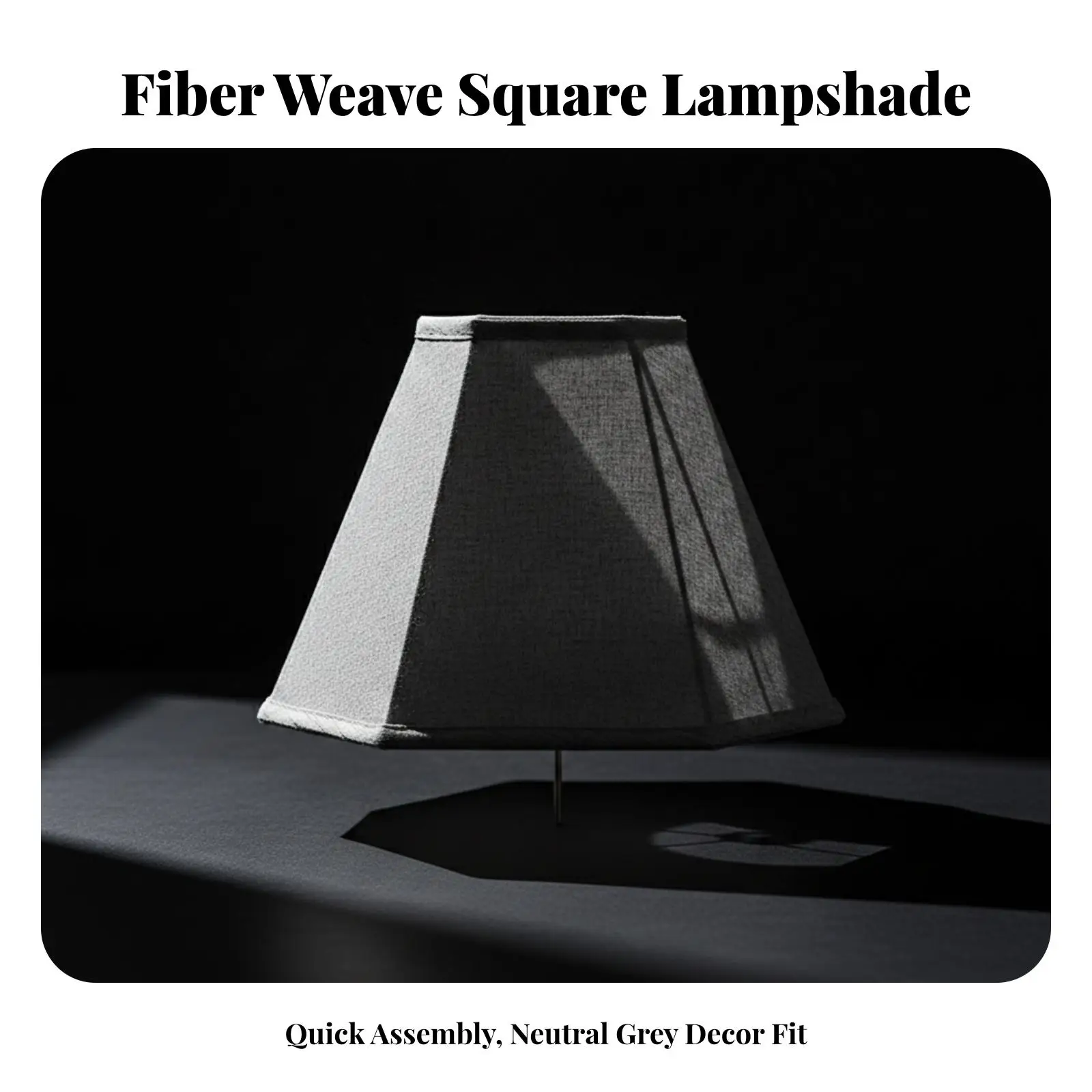 Modern Fabric Lampshade for Standing Lamp Gray Linen Texture Polygonal Frame Bedroom Decor