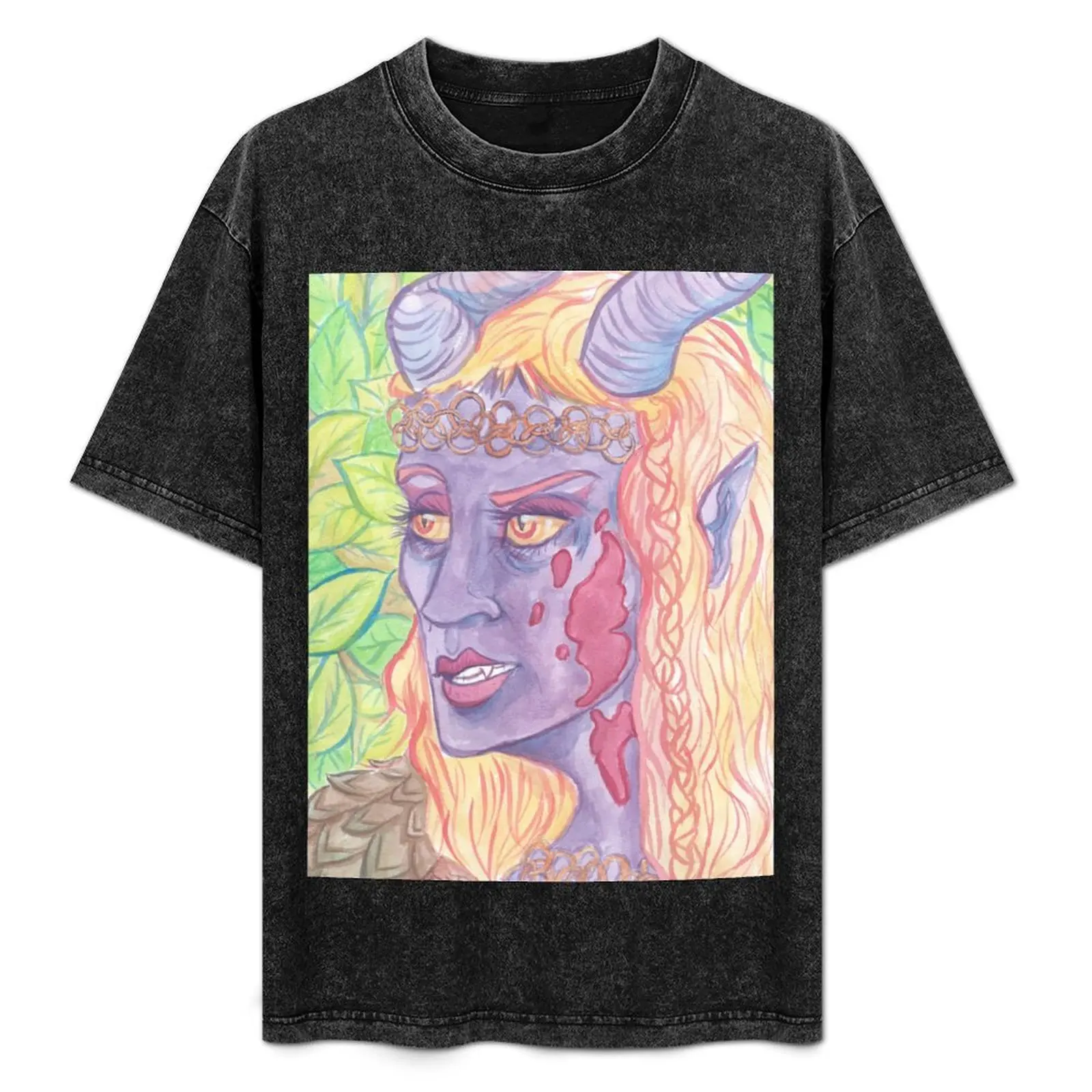 Watercolour Tiefling T-Shirt sports fans sweat anime t shirts men workout shirt