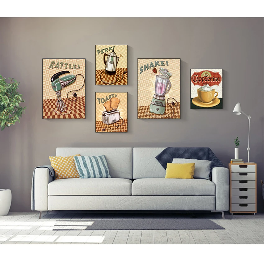 Painting Print Wall Art Picture For Living Room Coffee Poster Coffee Shop Kitchen Decoration Home Restaurant Bar Wall Canvas