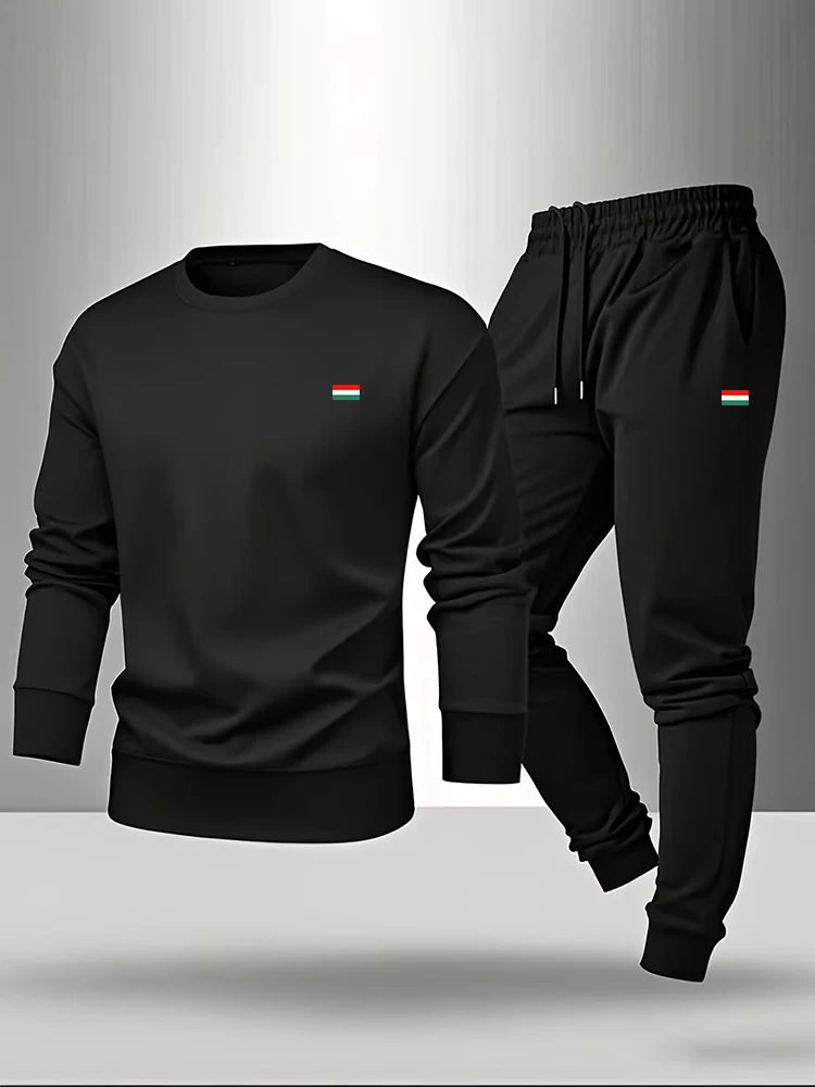 

Italy Flag Print Sweatshirt Outfit Spring Autumn Casual Fashion Outfits 2026 New Arrival Men Round Neck Hoodie and Sweatpants