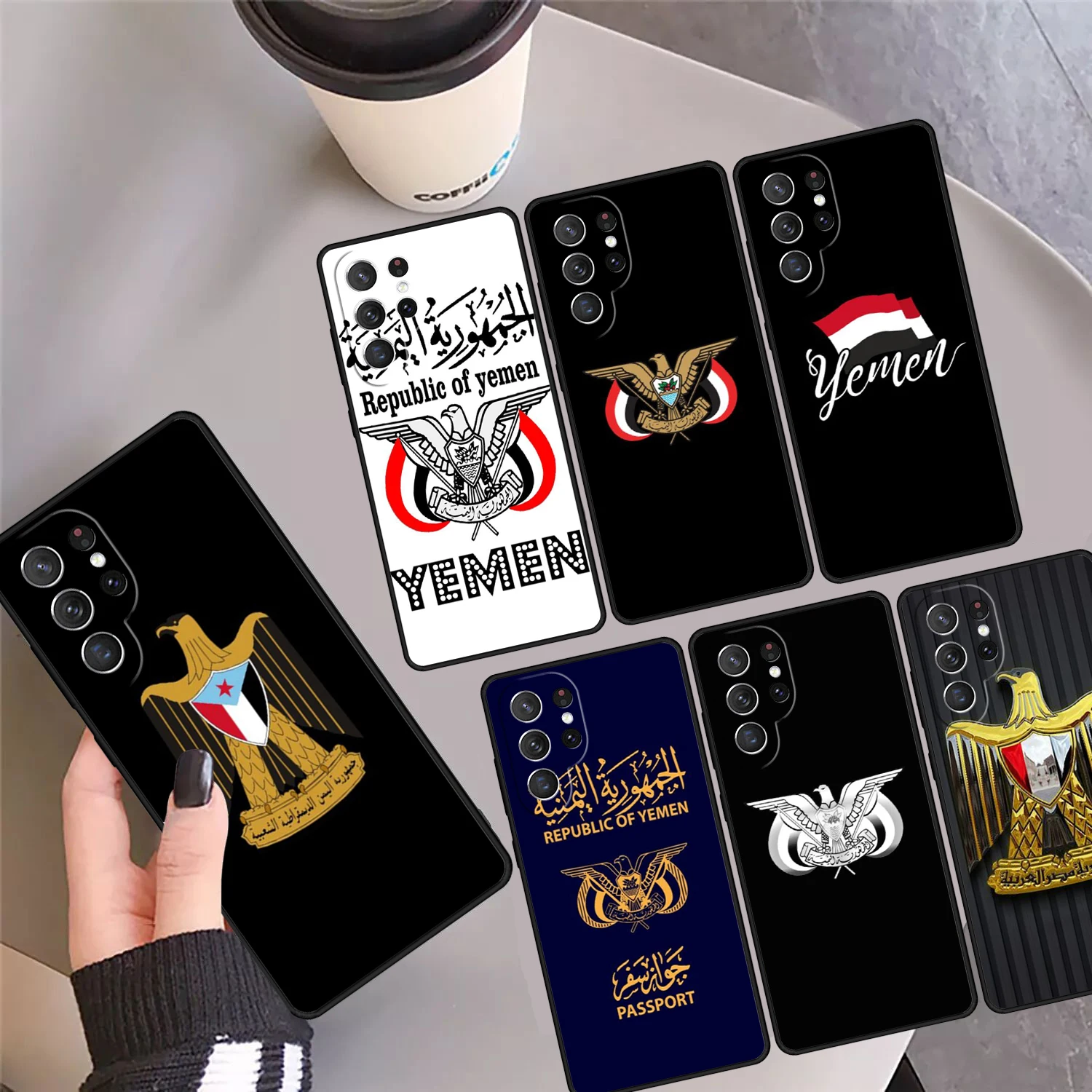 Yemen Coat of Arms Flag Phone Case Cover For Samsung Galaxy S24 Ultra 23 S22 Plus S21fe Lite S20 S8 S9 S10 Note 10 Pro Note 20