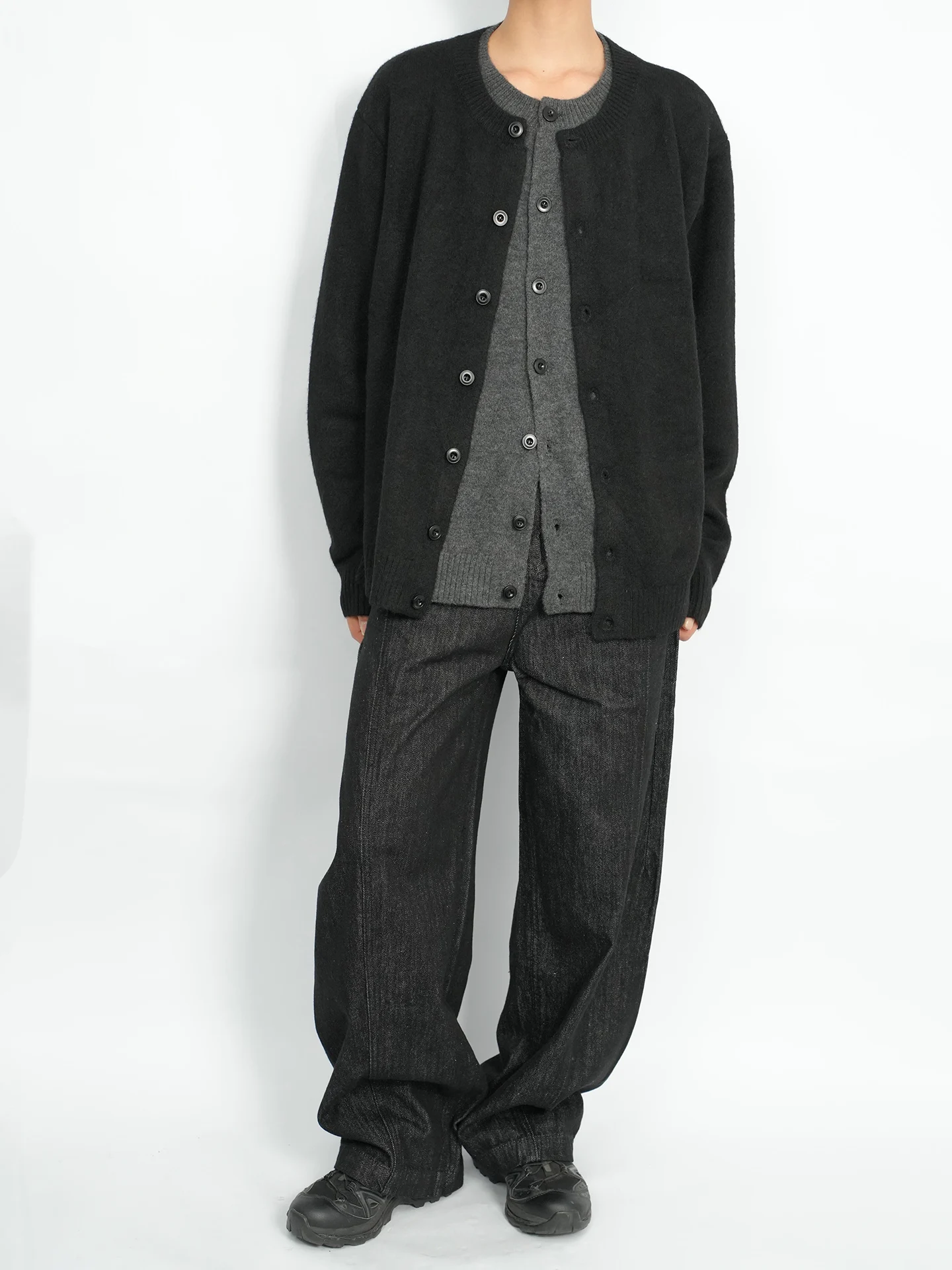 

AIRROOM922 Новый винтажный кардиган-свитер с эффектом двухслойности и пэчворком, в стиле Old Money, с длинными рукавами, верхняя одежда