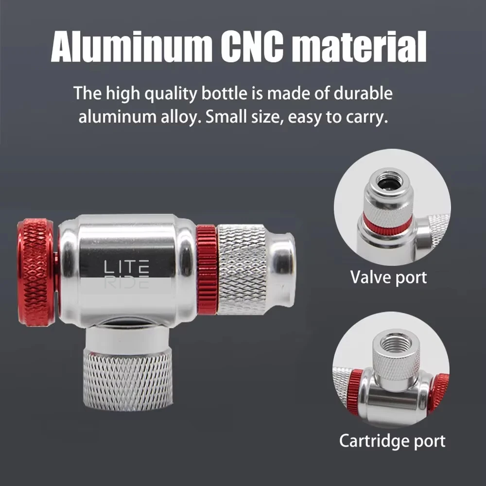 ThinkRider CO2 Pump For Bicycle Schrader Presta Adapter Bike Inflator Aluminum Tire Tube Mini Size MTB Pumps CO2 Cartridge