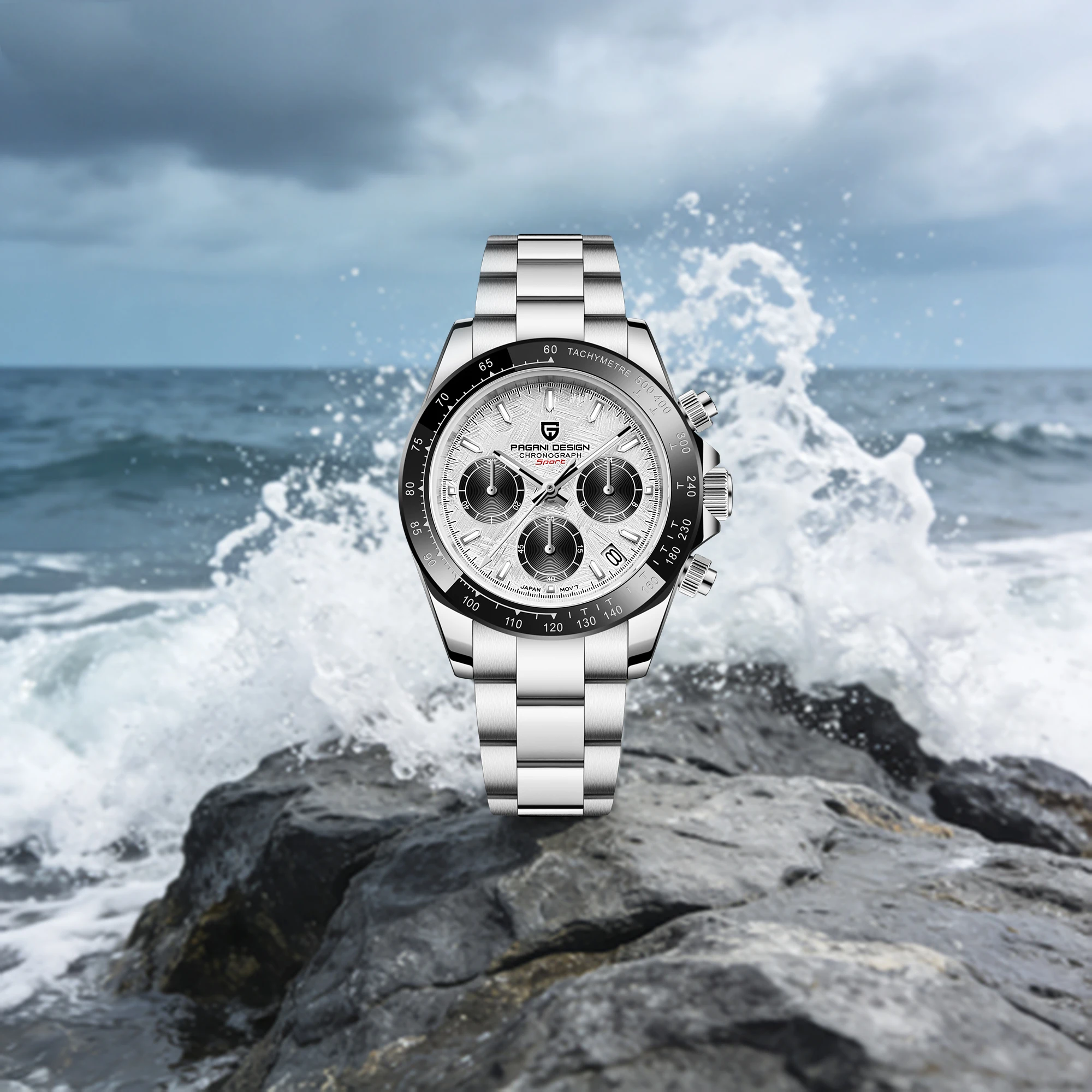PAGANI DESIGN Men's Quartz Watch Urban White-Collar Hot Sale Single Product Stainless Steel Sapphire Glass Calendar Chronograph