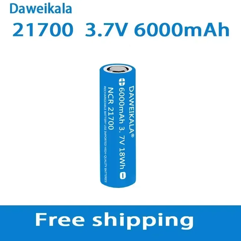 Daweikala2024 large capacity li-48s 3.7V 6000mAh 21700 rechargeable battery 9.5a power 2C rate discharge ternary lithium battery