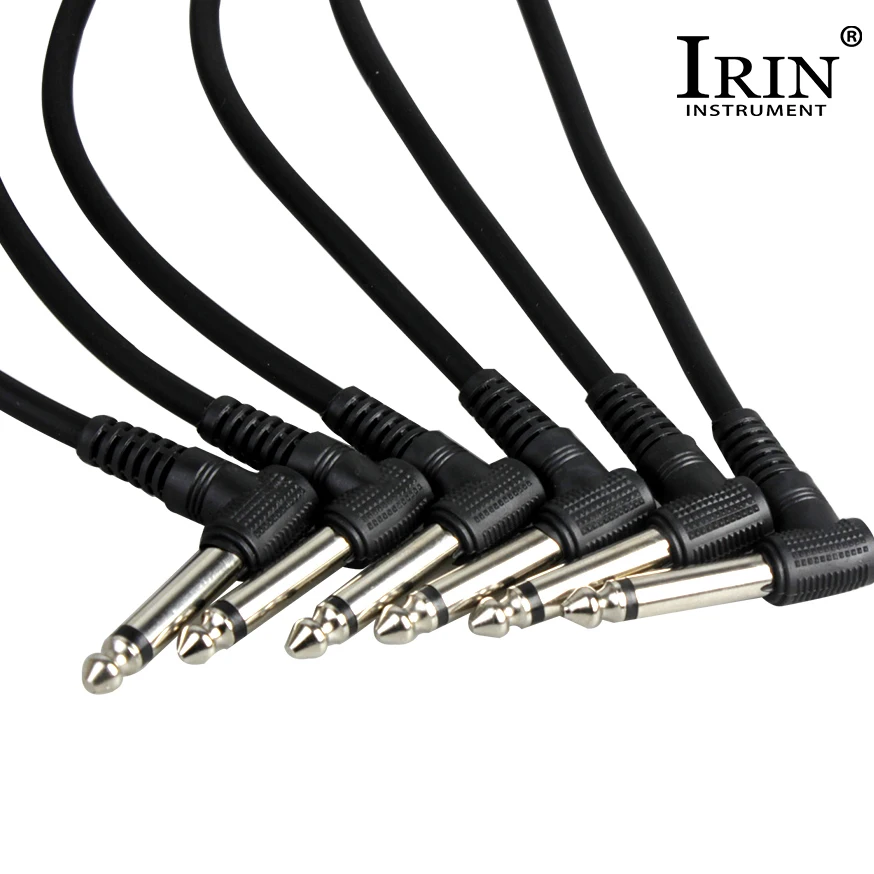 6Pcs Guitar Effect Pedal Cable Connecting Line 6.35Mm To 6.35Mm Audio Cable 21Cm Right Angle Cord Copper Wire Guitar Accessory