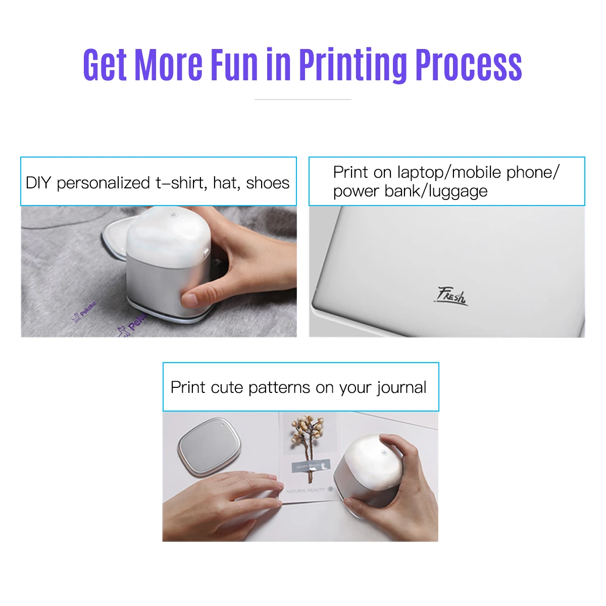 Pekoko Portable Handheld Color Printer Mini Ink Cartridge Wireless Smart Print Custom Content Temporary Tattoo Inkjet Printer