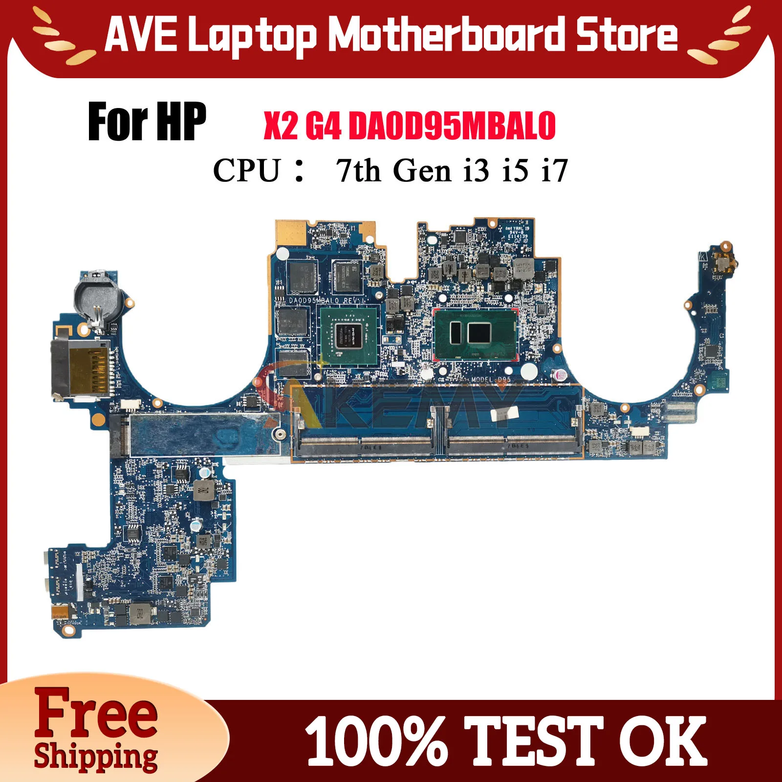 

DA0D95MBAL0 для ноутбука HP ZBook X2 G4, материнская плата L03242-001 с процессором i5 i7 Quadro M620, 100% полностью протестирована