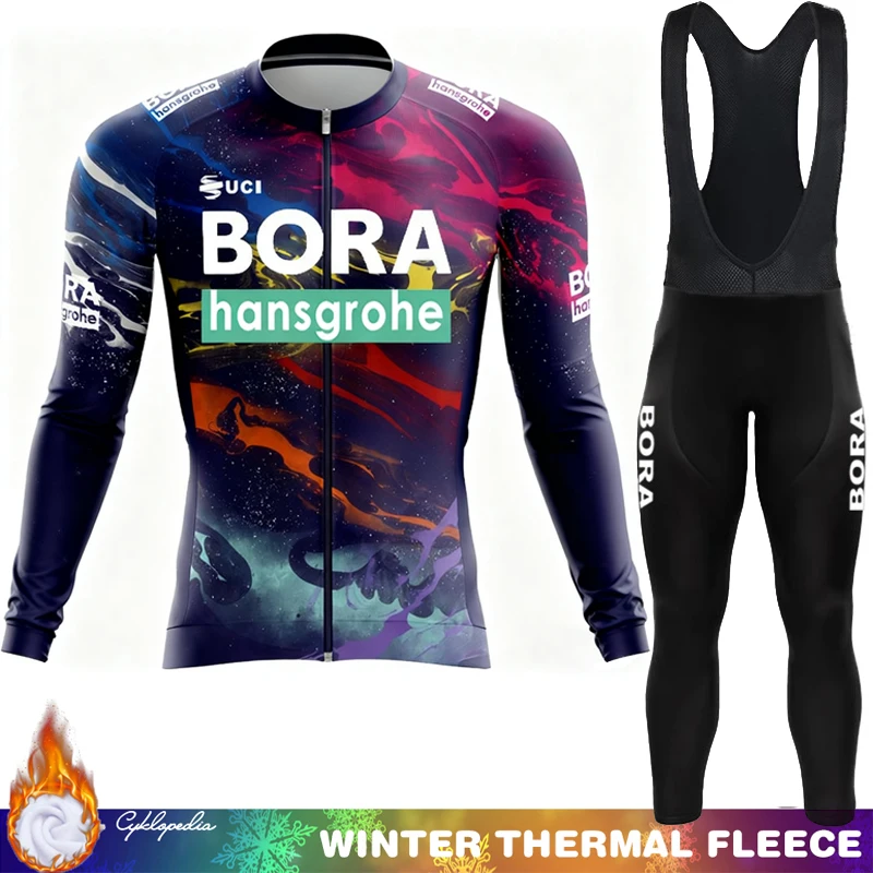 

Cycling Outfit 2026 UCI BORA Fleece Jersey Men's Suit Clothing Winter Thermal Road Bikes Man Mtb Termal Bicycle Clothes Jumper