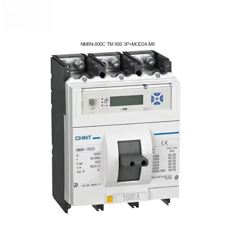 

CHINT Series Molded Case Circuit Breaker MCCB NM8N-800C TM 800 3P + MOD24-M8 AC110/DC110-120V