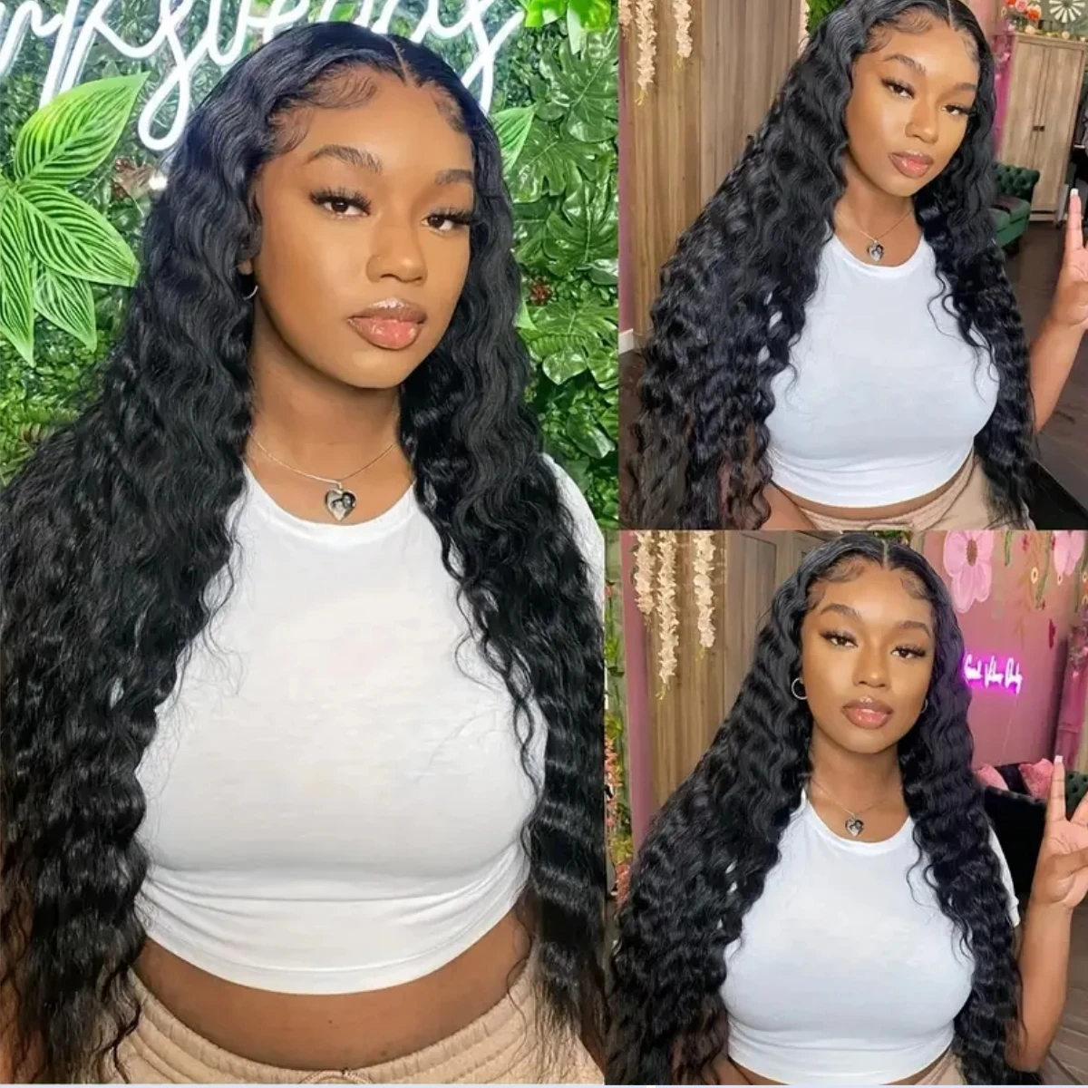 200% Density Deep Curly Human Hair Wigs 5x5 Curly Ready To Wear Transparent Lace Frontal Wig Pre Plucked Frontal Wigs Human Hair