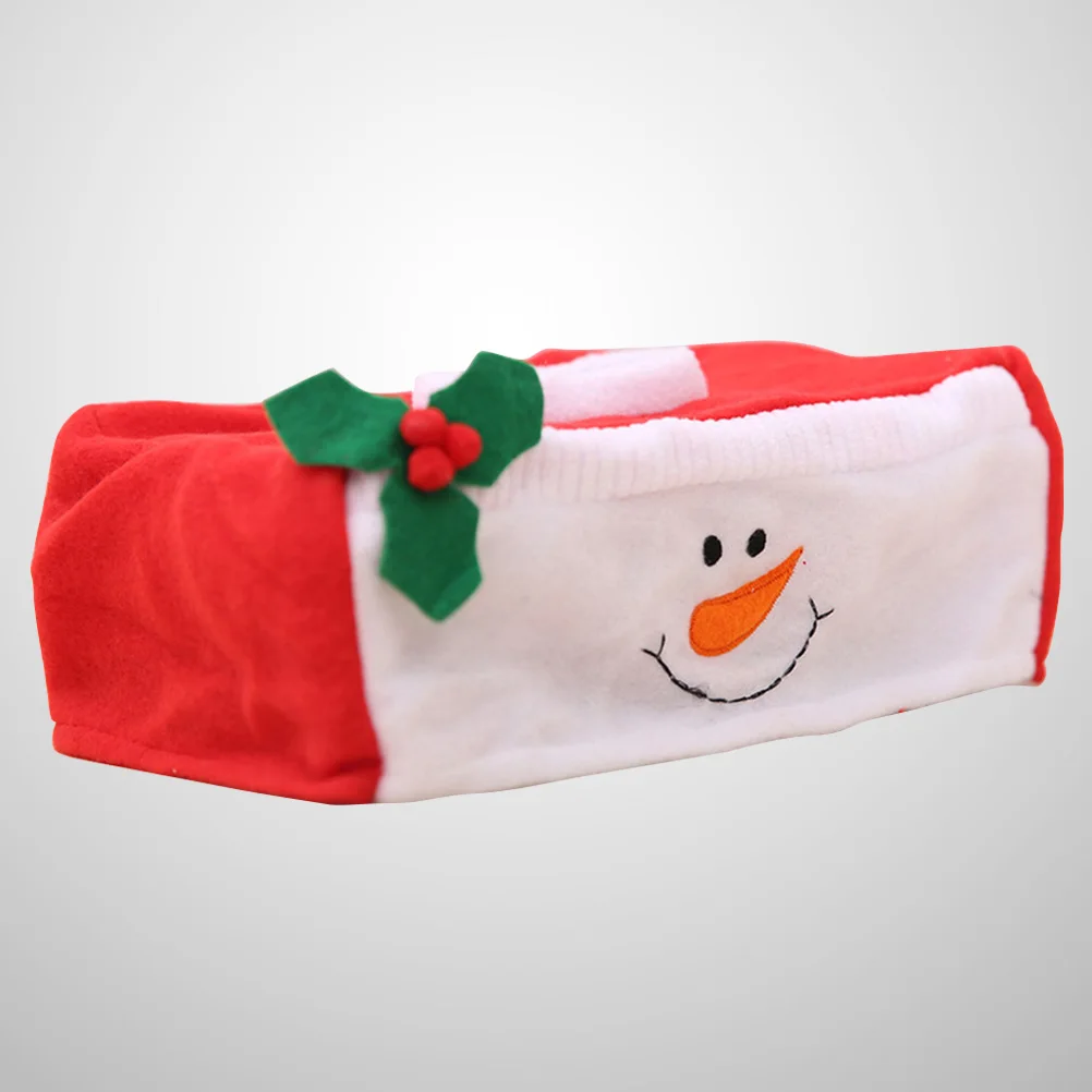 

2pcs Christmas Pattern Tissue Box Cover Cloth Paper Holder Snowman Design Fade Resistant For Kids Friends Desktop Decoration
