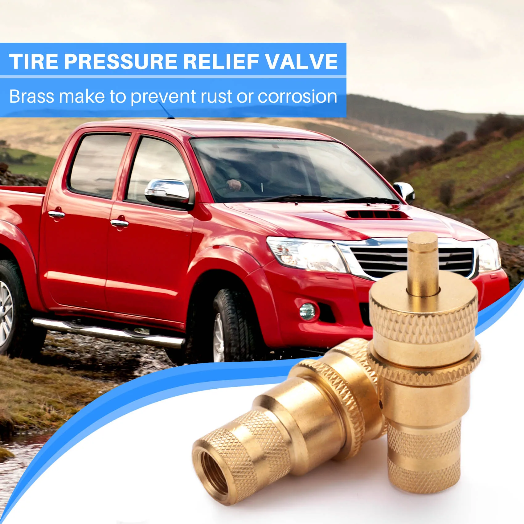 AD11 4 قطعة الطرق الوعرة النحاس آلة تنفيس الإطارات s عدة التلقائي 6-30Psi الإطارات صمام تنفيس ضغط الإطارات مفرغ صمام النازف