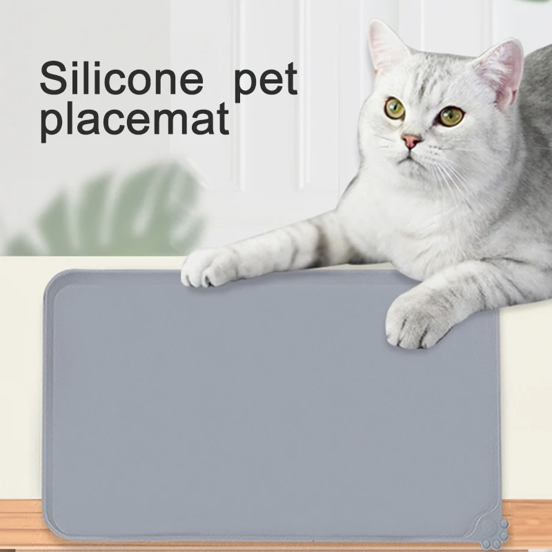 

Dog Accessories Portable Silicone Waterproof Non Slip Pet Placemat Anti Overflow Food Mat Cat Dog Pet Feeding Mat for Food Water