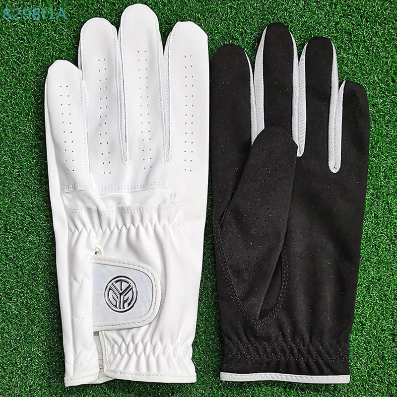 قفاز جولف لليد اليمنى اليسرى نانومتر قماش من الألياف الدقيقة قفاز جولف للرجال قابل للتنفس وقبضة ثابتة تدوم طويلاً فائقة النعومة وخفيفة الوزن