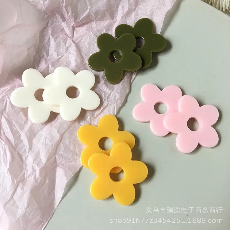 5pcs candy color hollow flower petals Flatback Resin Cabochons Scrapbooking DIY Jewelry Craft Decoration Accessories