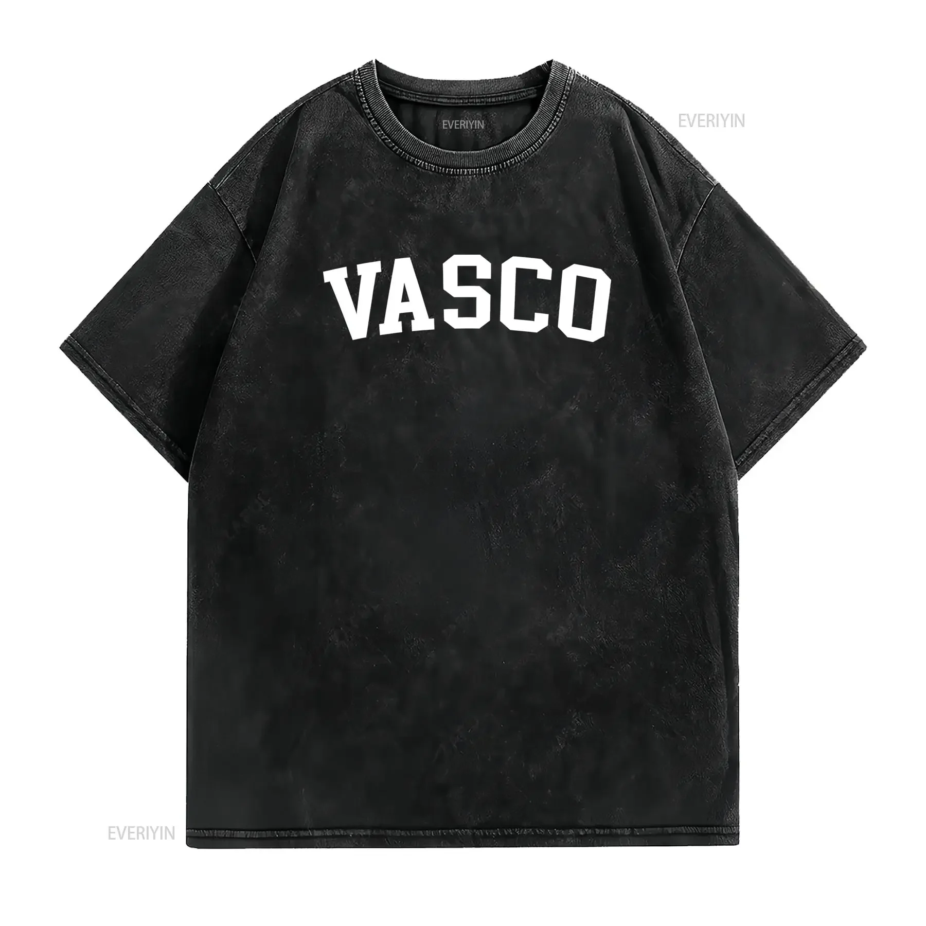 T shirt Vasco Estetica Casual Girocollo con Tessuto Leggermente Elasticizzato Vestibilità Regolare Design Stampato vintage