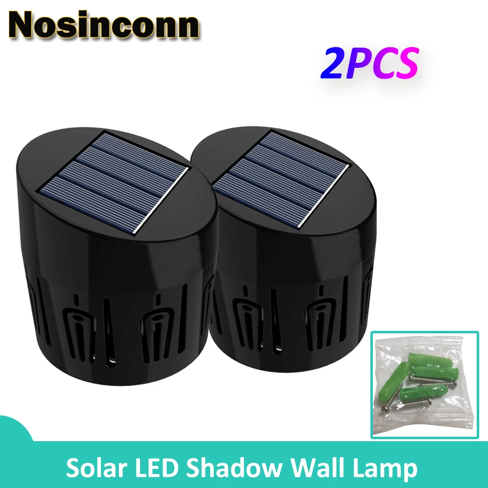 Garden Solar Fence Light LED Outdoor Decorative ABS Shadow Wall Lamp IP65 Waterproof RGB Colorful LED Lights for Wall Courtyard