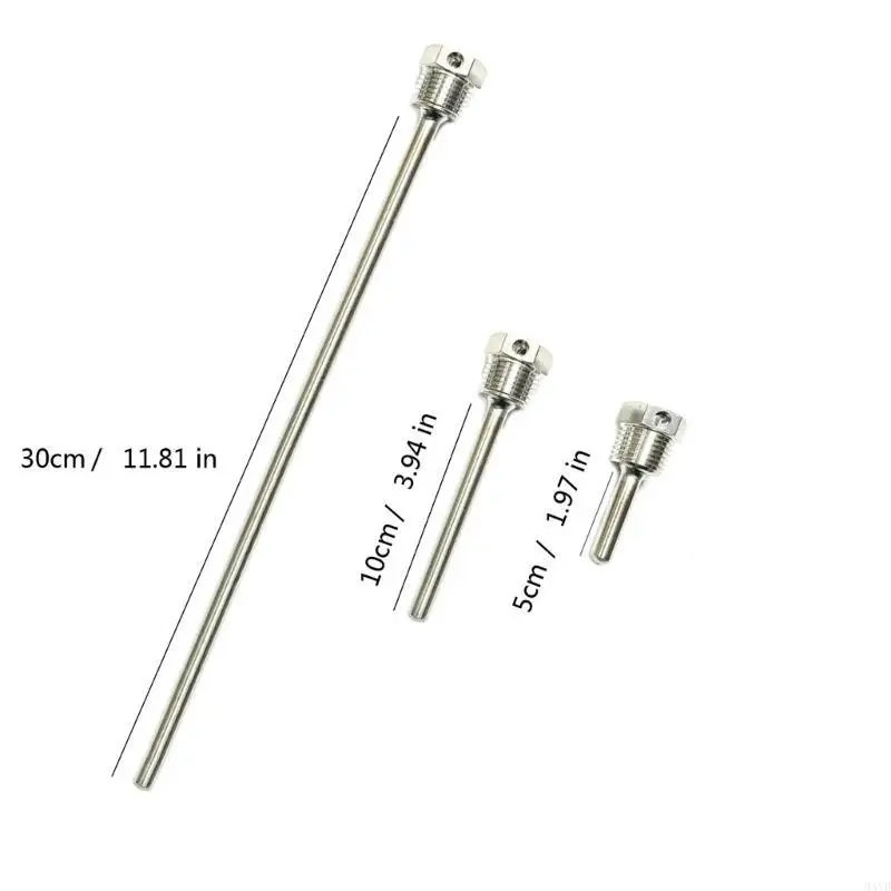 2pcs 50/100/300mmサーモウェルサーモ電配集いねじて、304ステンレス鋼G1/2ウェルドレスサーモウェルM4yd