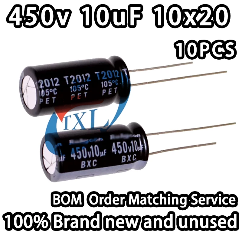 Special Offer! 10UF450V 450v10uF 10x20mm Imported Electrolytic Capacitor Japan Rubycon BXC High Frequency Long Life