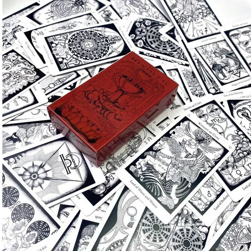 Cartes de tarot hermétiques anglais, jeu de société, noir et blanc, pour fête, voyage