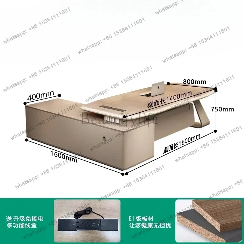 Modern President Supervisor Light Luxury Senior Manager Office Desks And Chair Combination Executive Desk