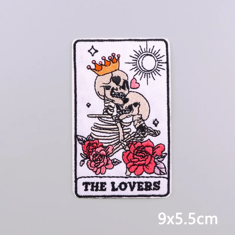 1-5 PCS Skeleton Love Patch Embroidered Patches For Clothing Punk Skull Patch Iron On Patches On Clothes Fusible/Sewing Applique