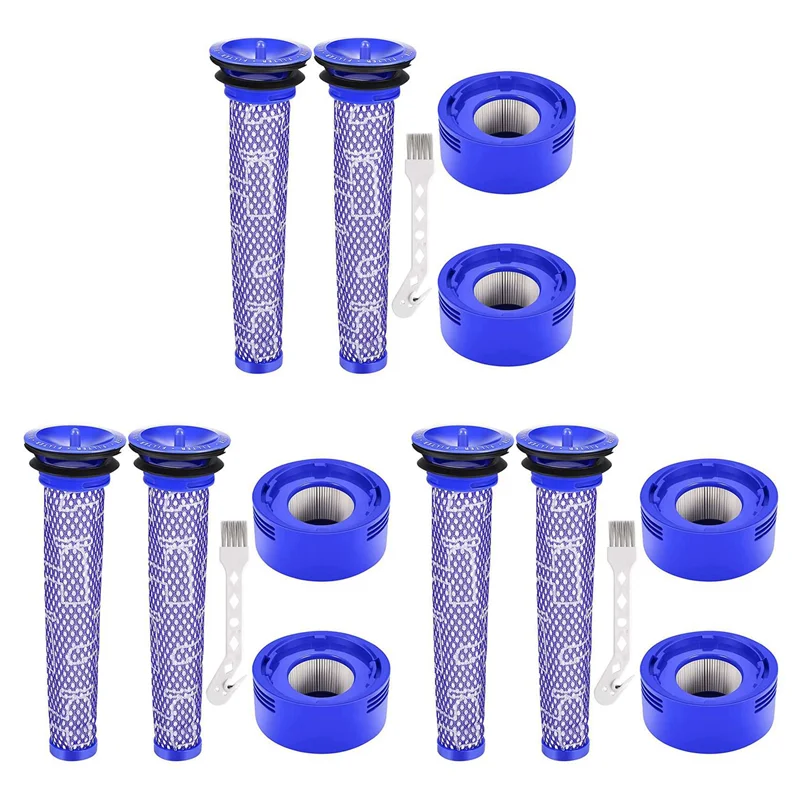 다이슨 V7 V8 진공 청소기 액세서리용 UNCL 2X 교체 필터 세트 키트, 부품 번호 965661-01 967478-01 대체