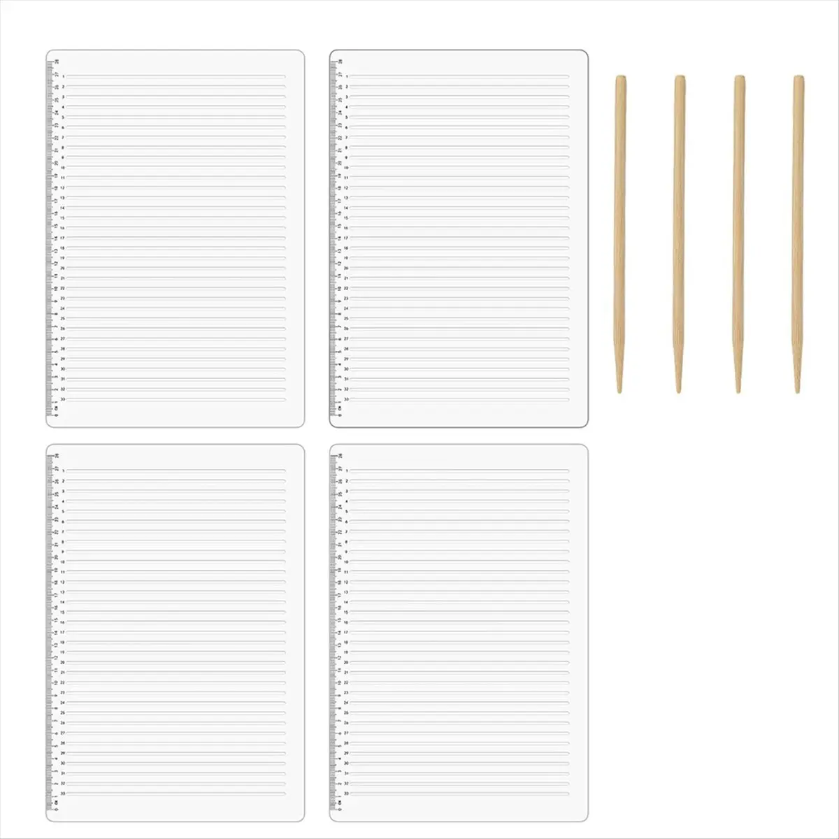 DT38 4Pcs Straight Line Stencils, Line Stencil Template for Journaling Spacing, Lettering Guide 11 Inch Scale Writing Ruler