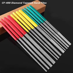 1PCS Diamond Tapered Hand Files CF-402/404/406/408 With Plastic Handle Grit150~800 for Metal Jeweler Polishing Wood Carving