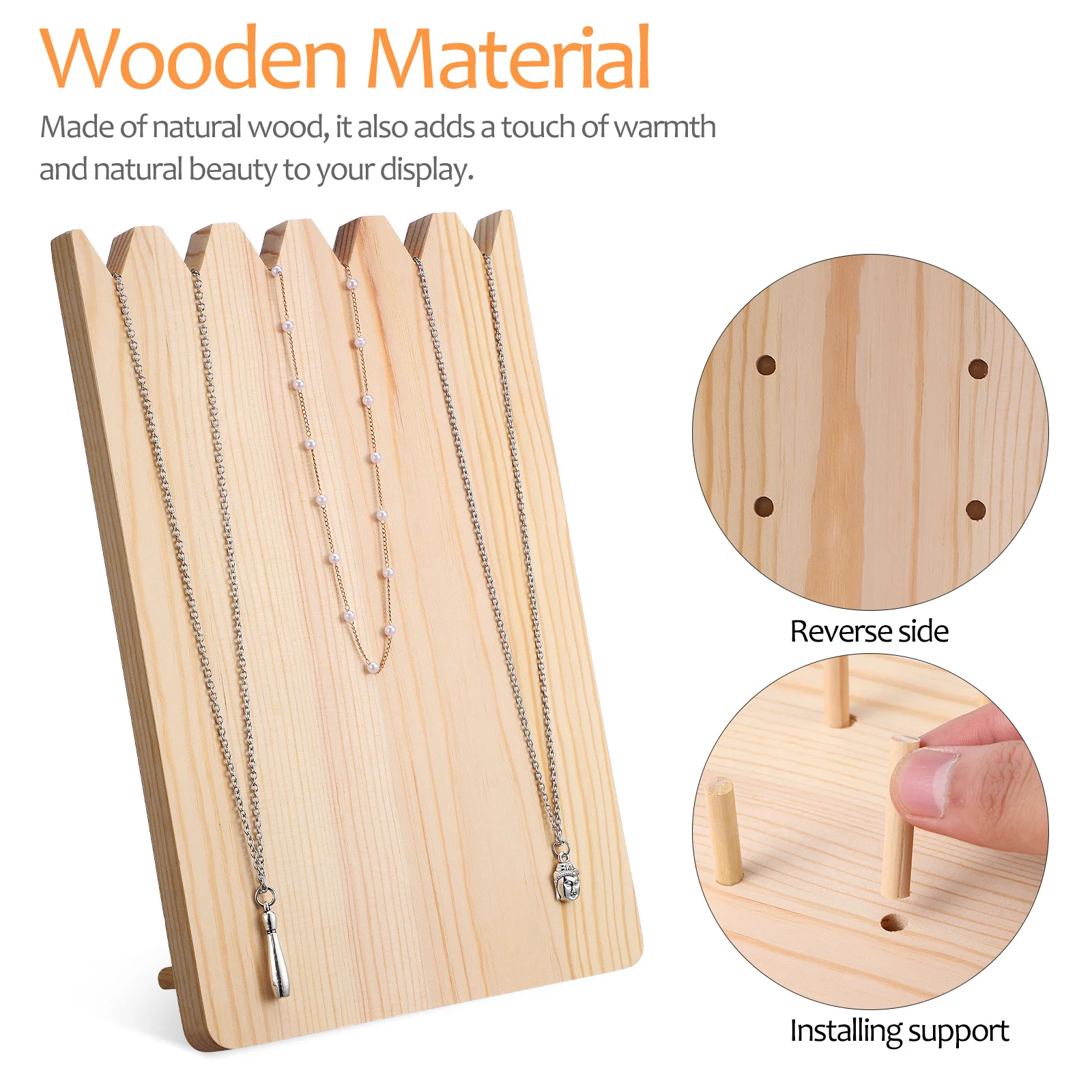 

Necklace Stand Wood Jewelry Holder For Necklaces Bracelets Storage Natural Wooden Ornament Display Rack Jewelry Display