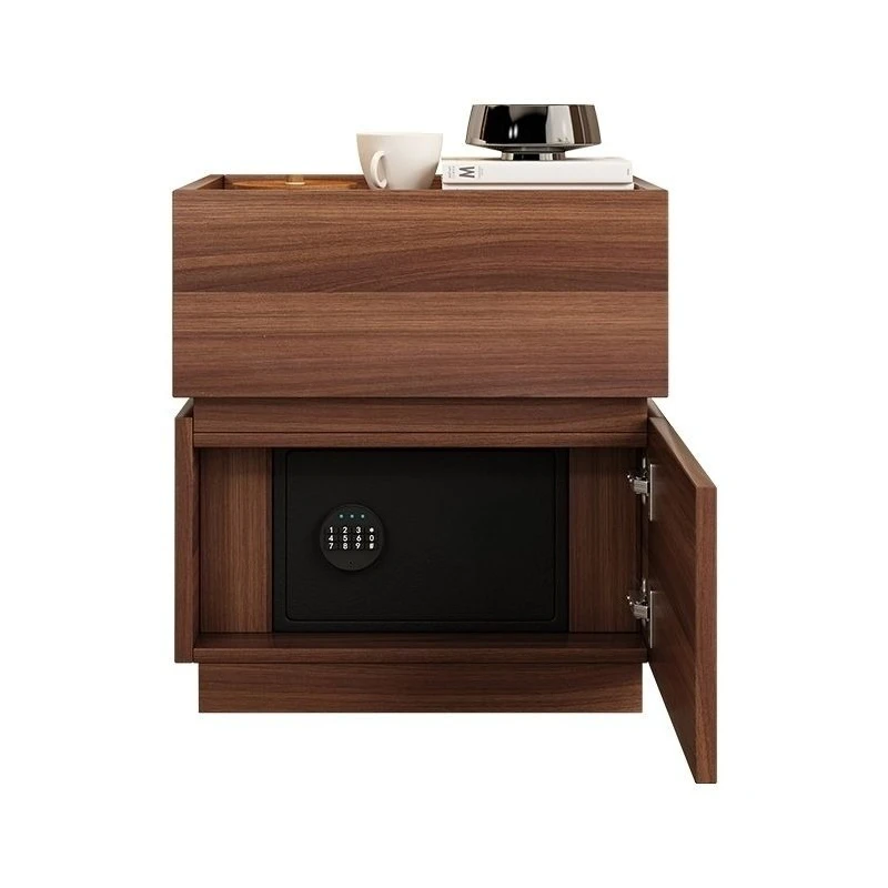 Bedside table with safe, safe, integrated locker, light luxury password lock bedside cabinet